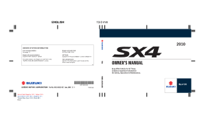 2010 Suzuki SX4 Owners Manual